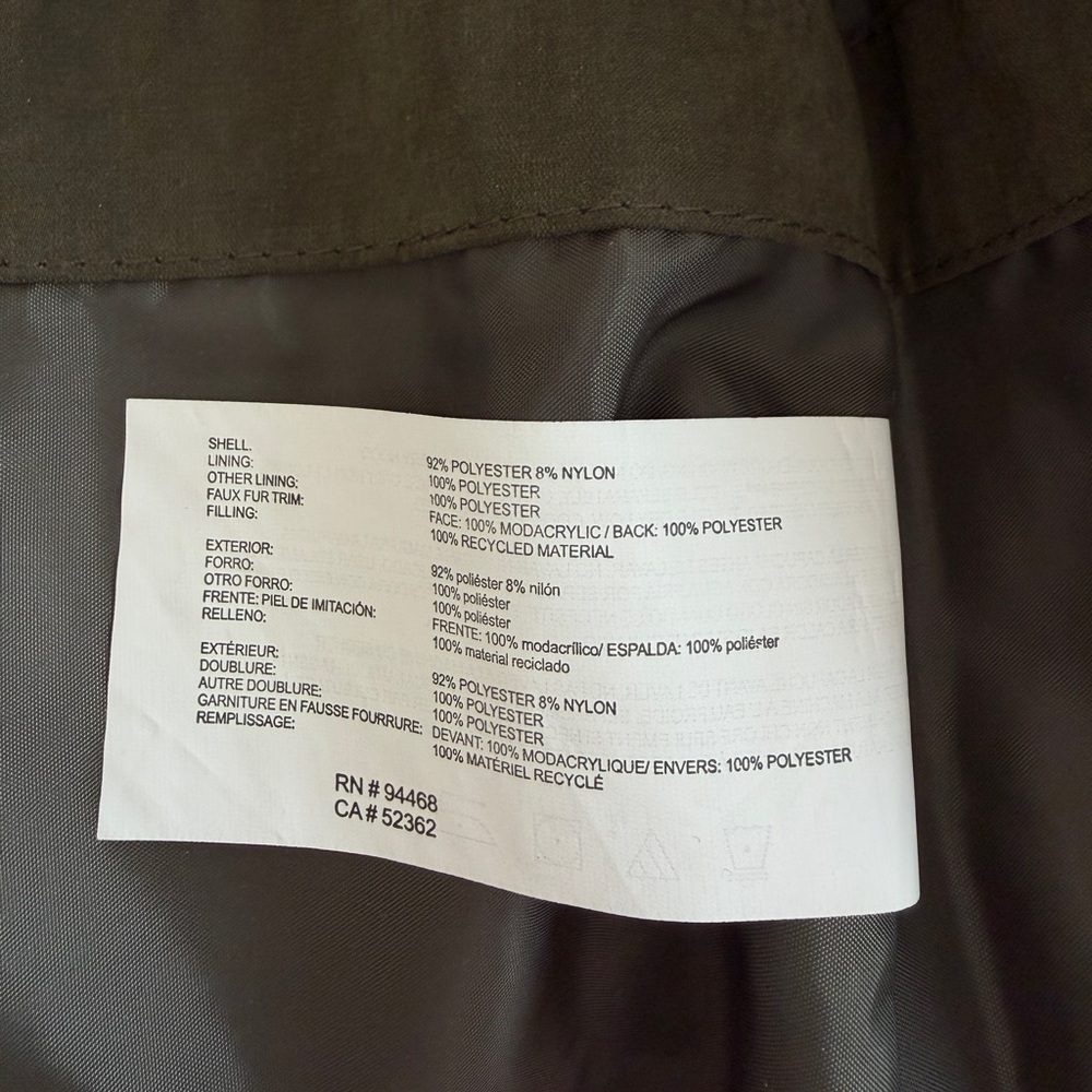 Nautica  NWOT Olive Puffer Coat with Faux Fur Hood  Sz S - Picture 13 of 16